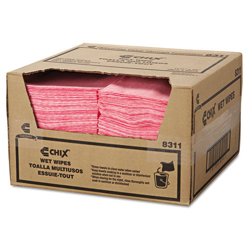 Wet Wipes, 11.5 X 24, White/pink, 200/carton