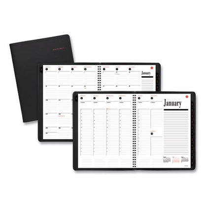 800 Range Weekly/monthly Appointment Book, 11 X 8.25, Black Cover, 12-month (jan To Dec): 2024