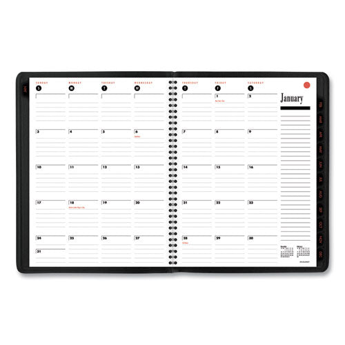 800 Range Weekly/monthly Appointment Book, 11 X 8.25, Black Cover, 12-month (jan To Dec): 2024