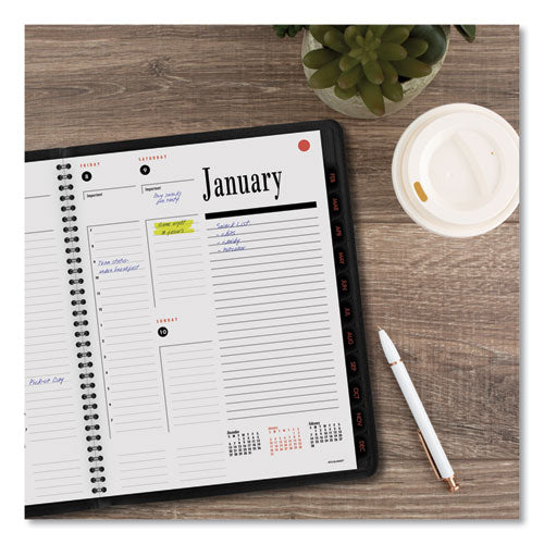 800 Range Weekly/monthly Appointment Book, 11 X 8.25, Black Cover, 12-month (jan To Dec): 2024