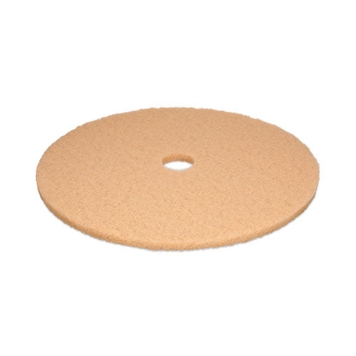 Burnishing Floor Pads, 27" Diameter, Tan, 5/carton