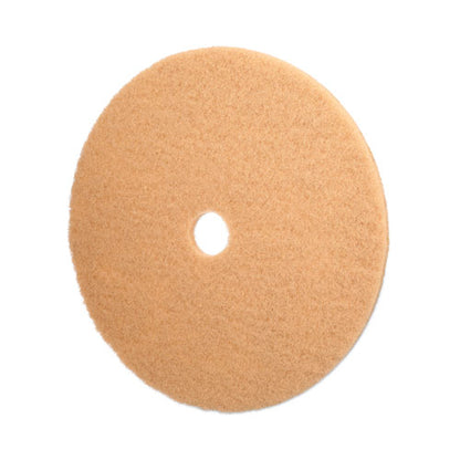 Burnishing Floor Pads, 27" Diameter, Tan, 5/carton