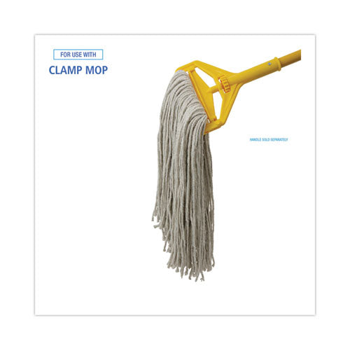 Premium Cut-end Wet Mop Heads, Cotton, 20oz, White, 12/carton