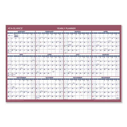 Vertical/horizontal Wall Calendar, 24 X 36, White/blue/red Sheets, 12-month (jan To Dec): 2024