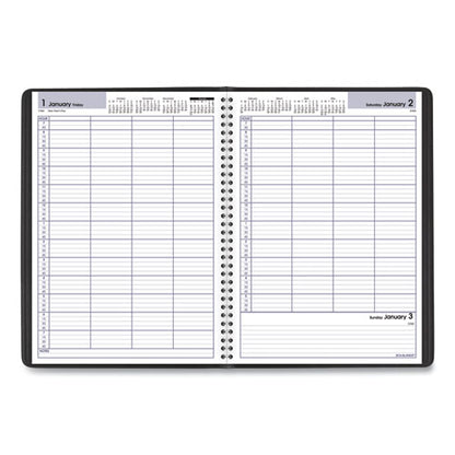 Dayminder Four-person Group Daily Appointment Book, 11 X 8, Black Cover, 12-month (jan To Dec): 2024