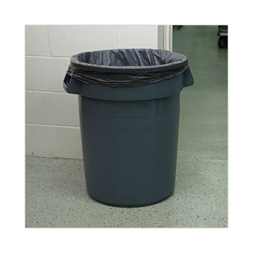 Round Waste Receptacle, 32 Gal, Linear-low-density Polyethylene, Gray