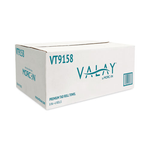 Valay Universal Tad Roll Towels, 1-ply, 8 X 600 Ft, White, 6 Rolls/carton