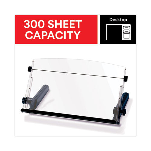 In-line Freestanding Copyholder, 300 Sheet Capacity, Plastic, Black/clear