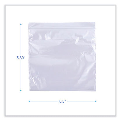 Reclosable Food Storage Bags, Sandwich, 1.15 Mil, 6.5" X 5.89", Clear, 500/box