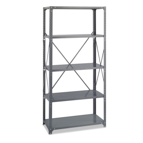 Commercial Steel Shelving Unit, Five-shelf, 36w X 18d X 75h, Dark Gray