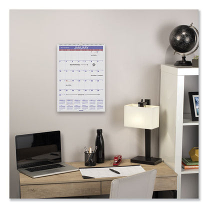 Erasable Wall Calendar, 12 X 17, White Sheets, 12-month (jan To Dec): 2024