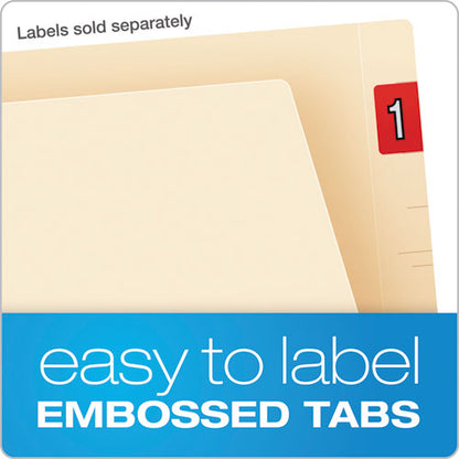 Smartshield End Tab File Folders, Straight Tabs, Letter Size, Manila, 75/box