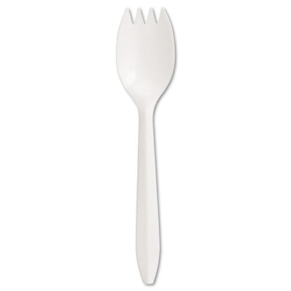 Mediumweight Polypropylene Cutlery, Spork, White, 1000/carton