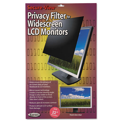 Secure View Lcd Privacy Filter For 22" Widescreen Flat Panel Monitor, 16:10 Aspect Ratio