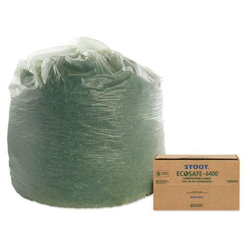 Ecosafe-6400 Bags, 64 Gal, 0.85 Mil, 48" X 60", Green, 30/box