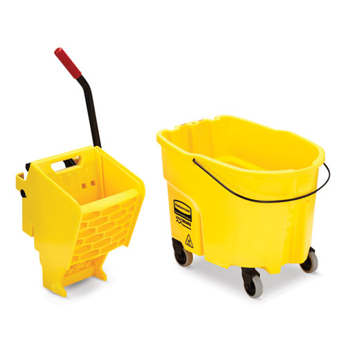 Wavebrake 2.0 Bucket/wringer Combos, Side-press, 35 Qt, Plastic, Yellow