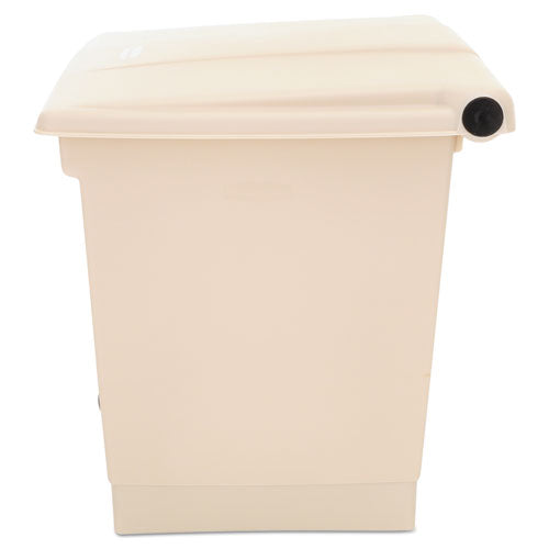 Indoor Utility Step-on Waste Container, 8 Gal, Plastic, Beige