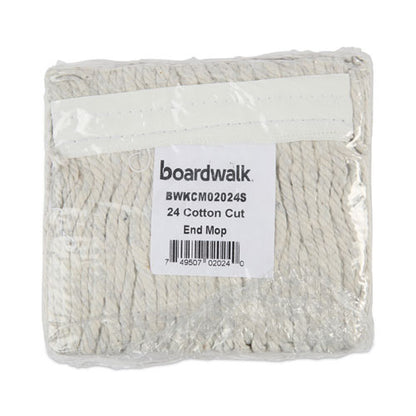 Banded Cotton Mop Head, #24, White, 12/carton