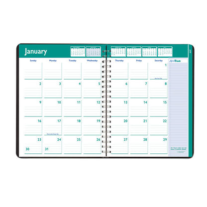 Express Track Recycled Weekly Appointment Book/monthly Planner, 11 X 8.5, Black Cover, 13-month (jan To Jan): 2024 To 2025