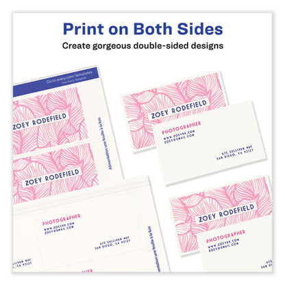 Printable Microperforated Business Cards W/sure Feed Technology, Laser, 2 X 3.5, White, 250 Cards, 10/sheet, 25 Sheets/pack