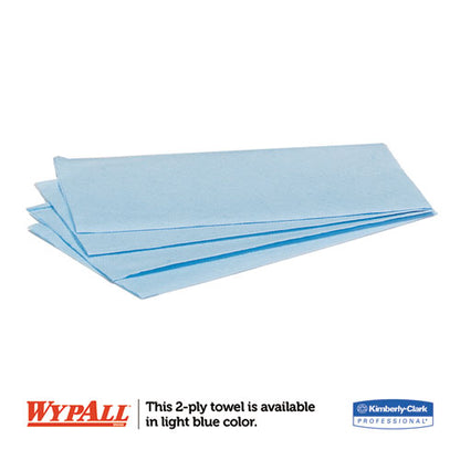 L10 Windshield Wipers, Banded, 2-ply, 9.38 X 10.25, Light Blue, 140/pack, 16 Packs/carton