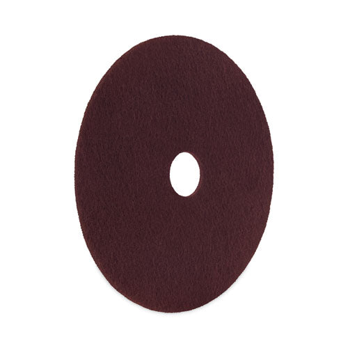 Deep Scrub Pads, 16" Diameter, Maroon, 10/carton