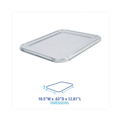 Aluminum Steam Table Pan Lids, Fits Half-size Pan, Deep, 10.5 X 12.81 X 0.63, 100/carton