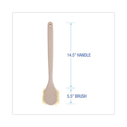 Utility Brush, Cream Polypropylene Bristles, 5.5 Brush, 14.5" Tan Plastic Handle