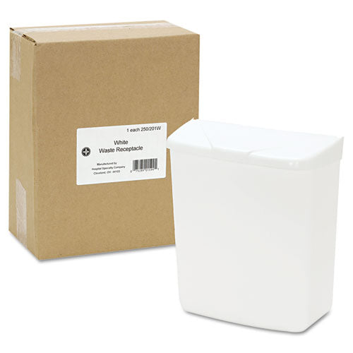 Wall Mount Sanitary Napkin Receptacle-ppc, 1 Gal, Ppc Plastic, White