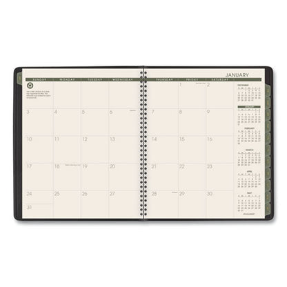 Recycled Monthly Planner, 11 X 9, Black Cover, 13-month (jan To Jan): 2024 To 2025