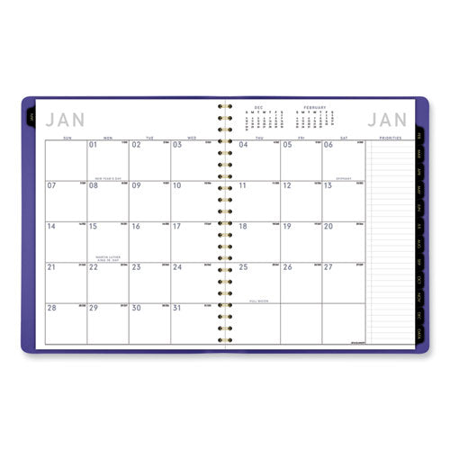 Contemporary Weekly/monthly Planner, 11.38 X 9, Purple Cover, 12-month (jan To Dec): 2024