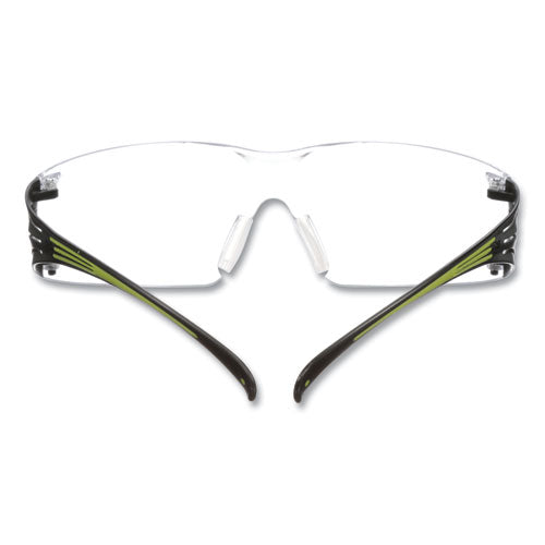 Securefit Protective Eyewear, 400 Series, Green Plastic Frame, Clear Polycarbonate Lens