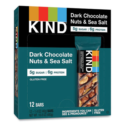 Nuts And Spices Bar, Dark Chocolate Nuts And Sea Salt, 1.4 Oz, 12/box