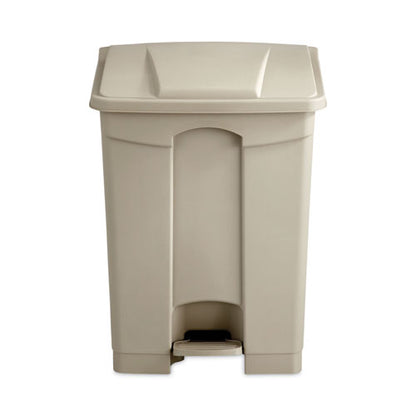 Large Capacity Plastic Step-on Receptacle, 17 Gal, Plastic, Tan