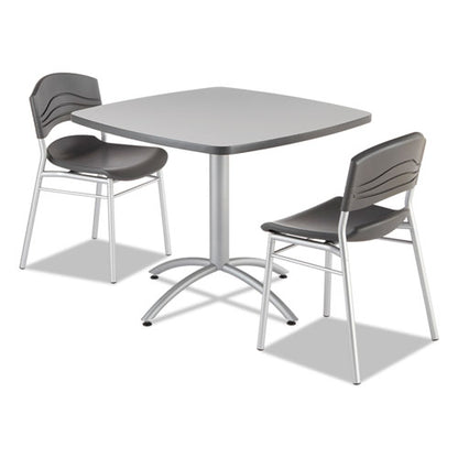 Cafeworks Cafe-height Table, Square, 36" X 36" X 30", Gray/silver