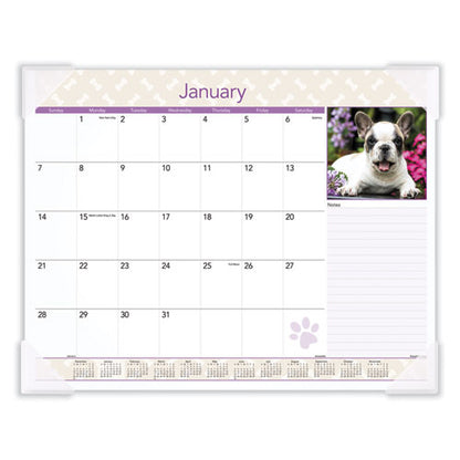 Puppies Monthly Desk Pad Calendar, Puppies Photography, 22 X 17, White Sheets, Clear Corners, 12-month (jan To Dec): 2024