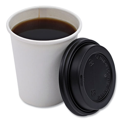 Hot Cup Lids, Fits 10 Oz To 20 Oz Hot Cups, Black, 1,000/carton