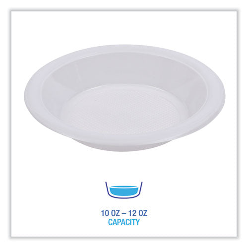 Hi-impact Plastic Dinnerware, Bowl, 10 To 12 Oz, White, 1,000/carton