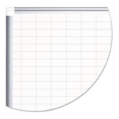 Gridded Magnetic Porcelain Dry Erase Planning Board, 1 X 2 Grid, 72 X 48, White Surface, Silver Aluminum Frame