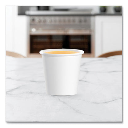 Single-sided Poly Paper Hot Cups, 4 Oz, White, 50 Bag, 20 Bags/carton