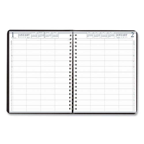 Four-person Group Practice Daily Appointment Book, 11 X 8.5, Black Cover, 12-month (jan To Dec): 2024