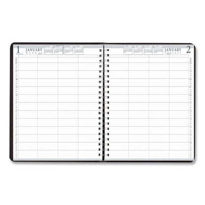 Four-person Group Practice Daily Appointment Book, 11 X 8.5, Black Cover, 12-month (jan To Dec): 2024