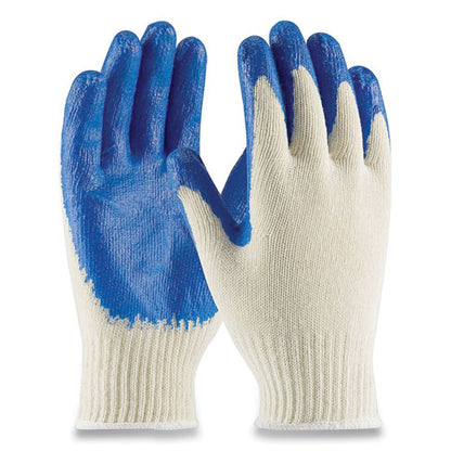 Seamless Knit Cotton/polyester Gloves, Regular Grade, Large, Natural/blue, 12 Pairs