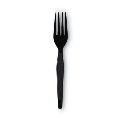 Individually Wrapped Heavyweight Forks, Polystyrene, Black, 1,000/carton