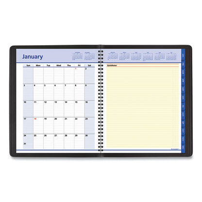 Quicknotes Weekly Block Format Appointment Book, 10 X 8, Black Cover, 12-month (jan To Dec): 2024