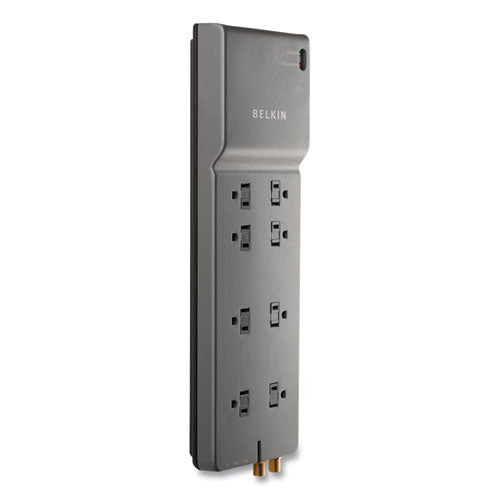 Home/office Surge Protector, 8 Ac Outlets, 6 Ft Cord, 3,390 J, White