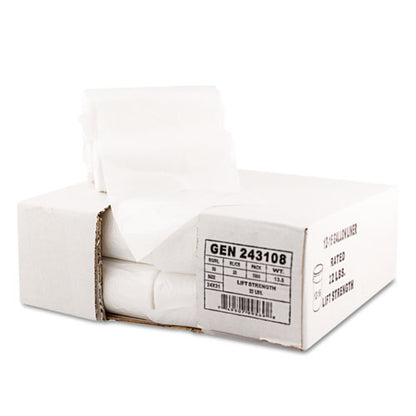 High Density Can Liners, 16 Gal, 7 Mic, 24" X 31", Natural, 50 Bags/roll, 20 Rolls/carton