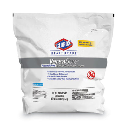 Versasure Cleaner Disinfectant Wipes, 1-ply, 12 X 12, Fragranced, White, 110/pouch, 2 Pouches/carton