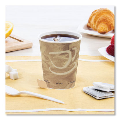 Single Sided Poly Paper Hot Cups, 10 Oz, Mistique Design, 50/bag, 20 Bags/carton