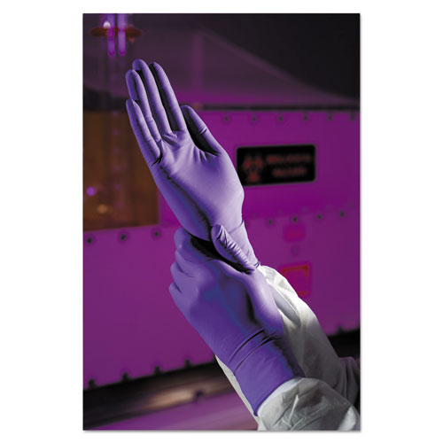 Purple Nitrile Exam Gloves, 242 Mm Length, X-small, 6 Mil, Purple, 100/box